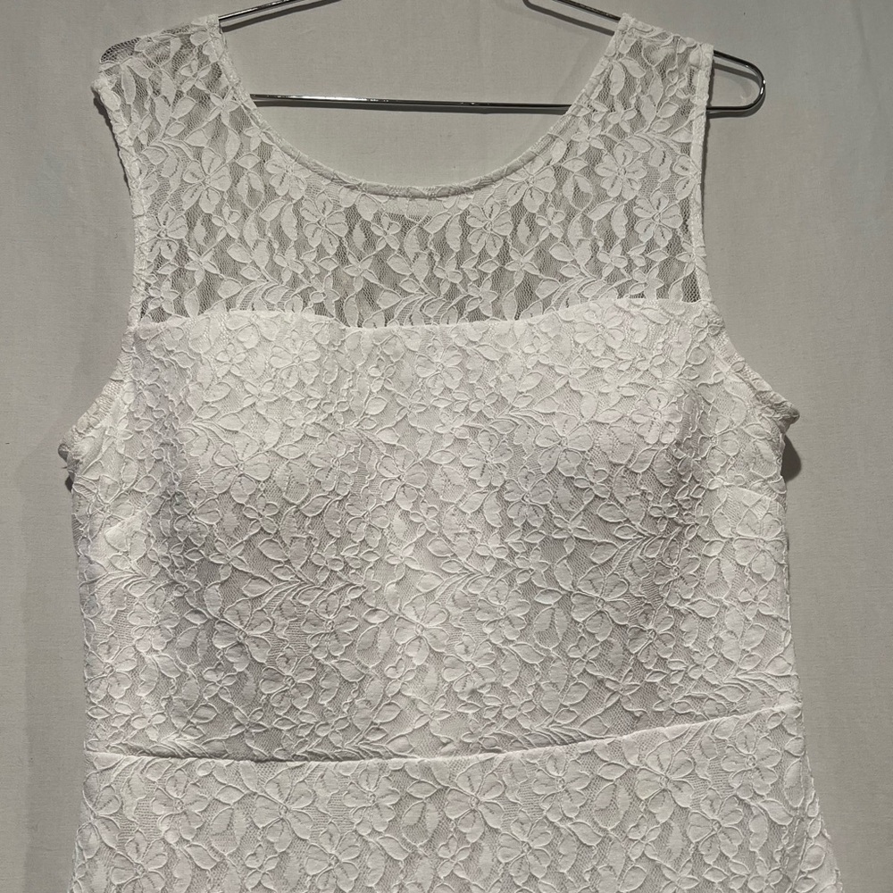 Kensie White Lace High Low Dress Sleeveless Fit Flare Size 10 Feminine - Picture 4 of 16